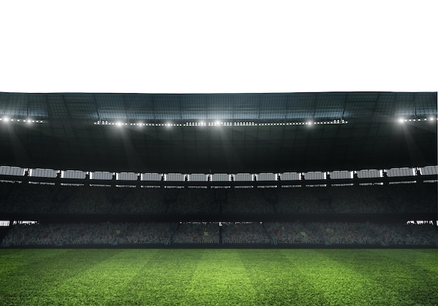 Estádio de futebol moderno pronto para partida de futebol d render
