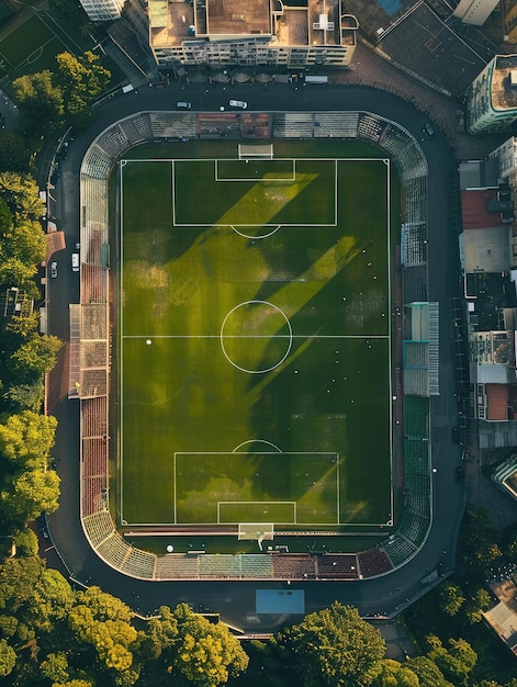 Estádio de futebol visto de cima Imagem gerada por IA