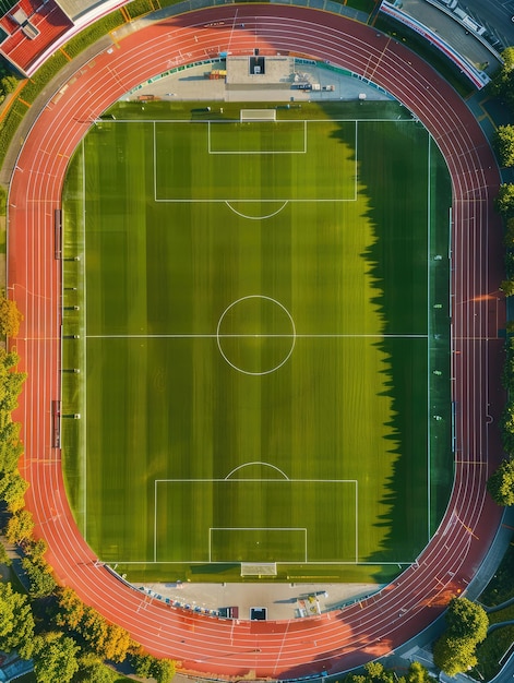 Estádio de futebol visto de cima Imagem gerada por IA