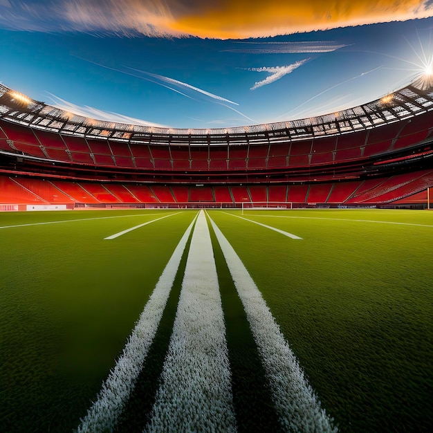 Estádio de rugby esportivo mais escuro e vazio