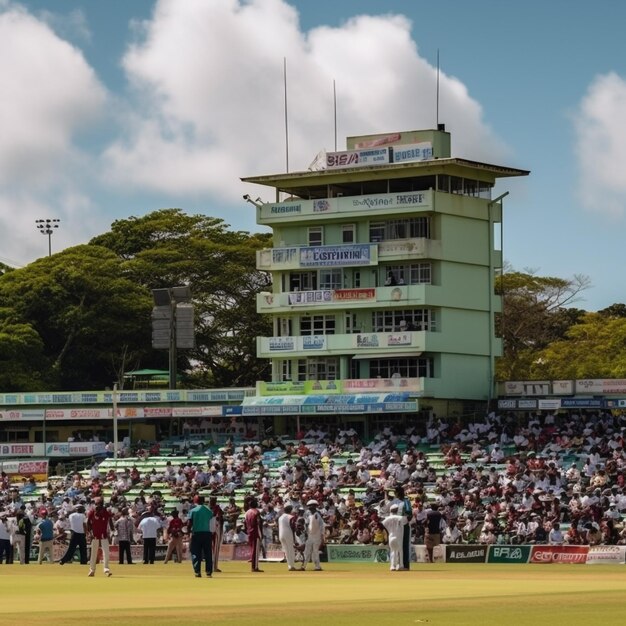 Estadio deportivo de arriba hacia abajo aéreo en el parque Forrest