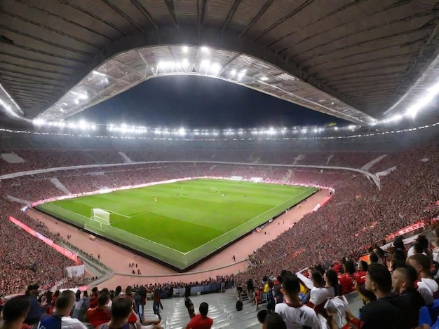 Estadio de fútbol con césped verde