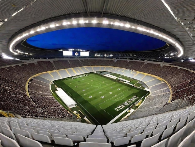 Estadio de fútbol con césped verde