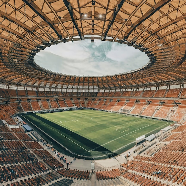 El estadio de fútbol deportivo