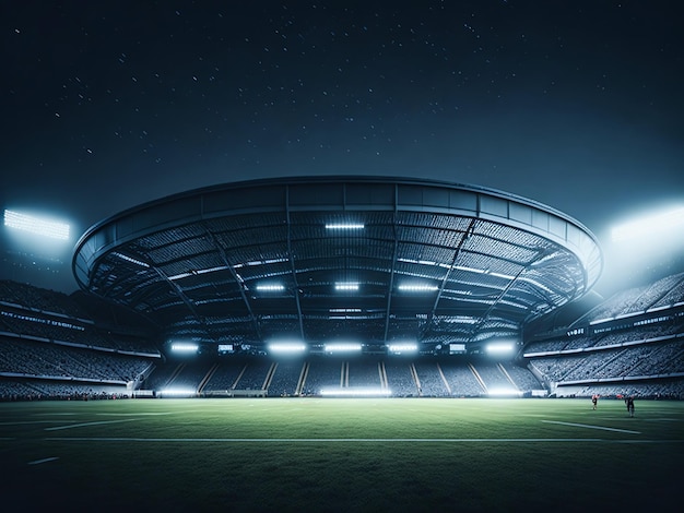 estadio de fútbol en la noche ai generativo Foto Gratis