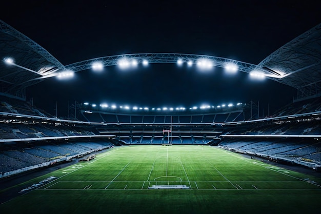 estadio de fútbol en la noche ai generativo Foto Gratis