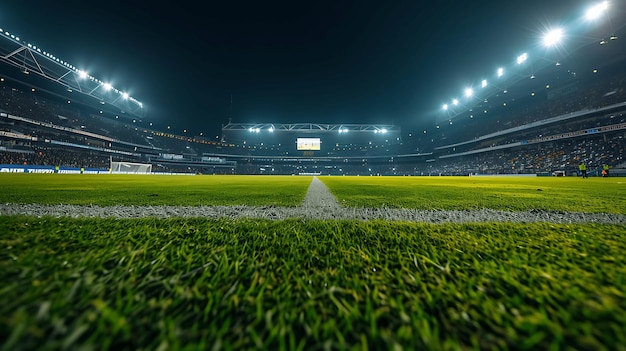 Foto estadio de fútbol por la noche ia generativa