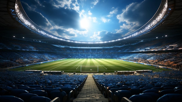 Un estadio de fútbol a la vista