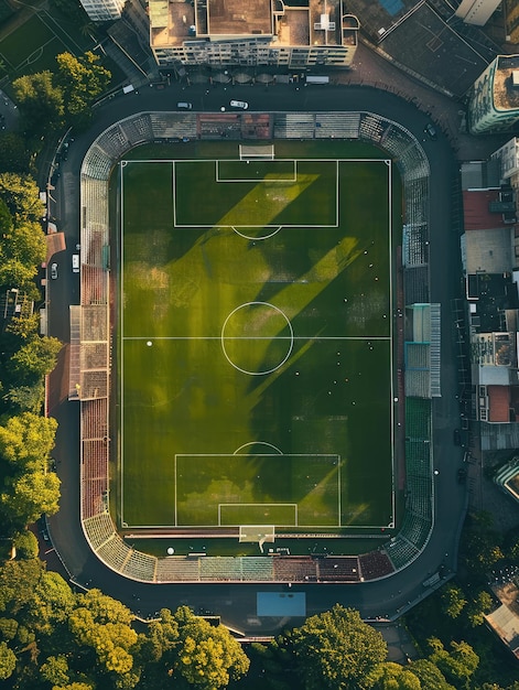 Estadio de fútbol visto desde arriba Imagen generada por IA