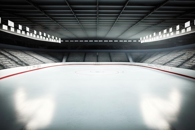 Estadio de hielo pista de patinaje sobre hielo para deportes de invierno hockey sobre hielo generativo ai