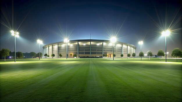 Estadio iluminado por focos