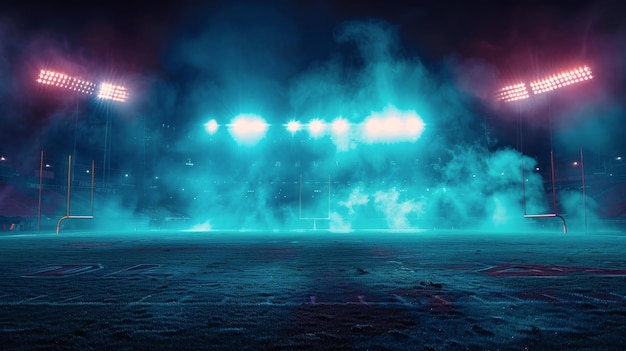 Estádio iluminado por luzes brilhantes