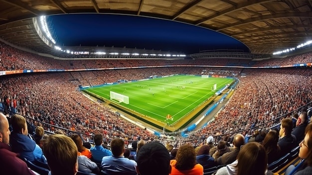 Un estadio lleno de gente.