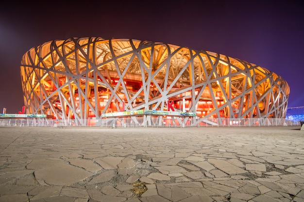 Estadio olímpico de beijing en beijing, china.