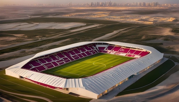 Foto un estadio con la palabra k en el lado