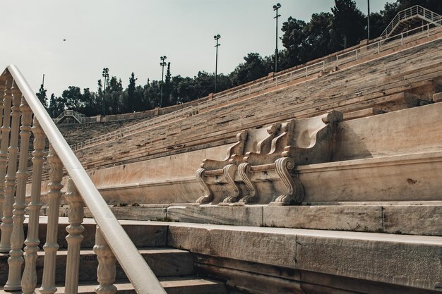 Estadio Panatenaico Atenas Grecia. Vista de los palcos reales de 1908-