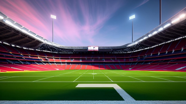 Un estadio con una pancarta que dice "fútbol"