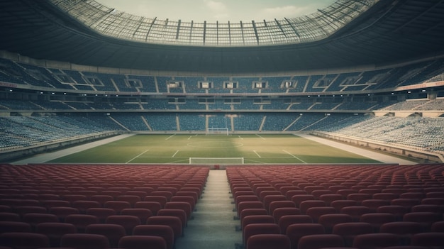 Estádio vazio com assentos Generative Ai
