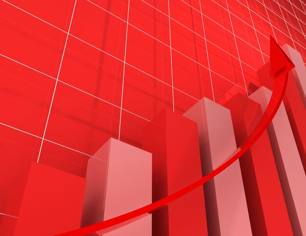 Estadística de gráfico financiero 3d. concepto de negocio