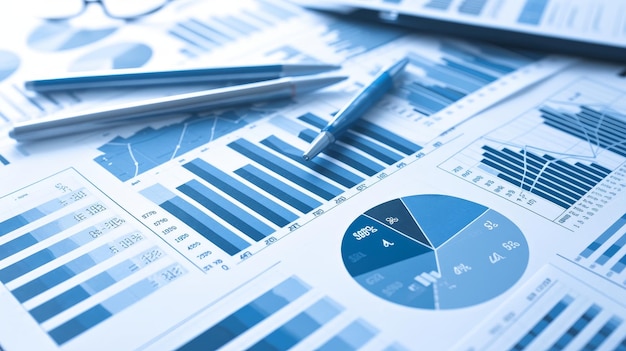 Foto estadísticas del concepto empresarial planificación financiera análisis de datos estrategia de gestión