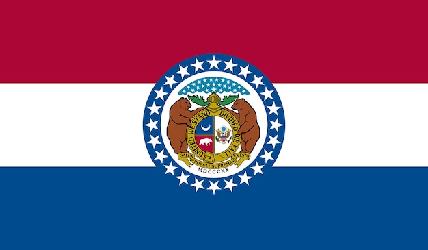 Estado americano de Missouri bandeira fundo Ilustração textura