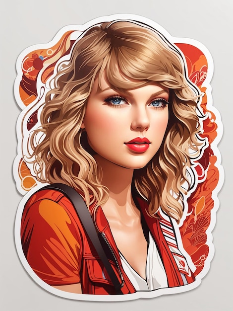 Estado de ánimo confiado de la etiqueta engomada de Taylor Swift
