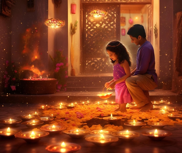 El estado de ánimo festivo de Diwali