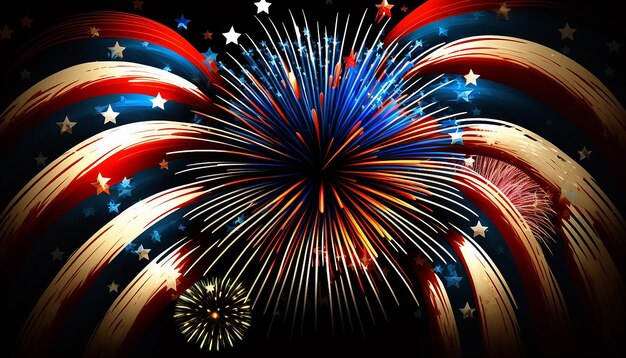 Estados Unidos 4 de julio día de la independencia con fuegos artificiales Generativo ai