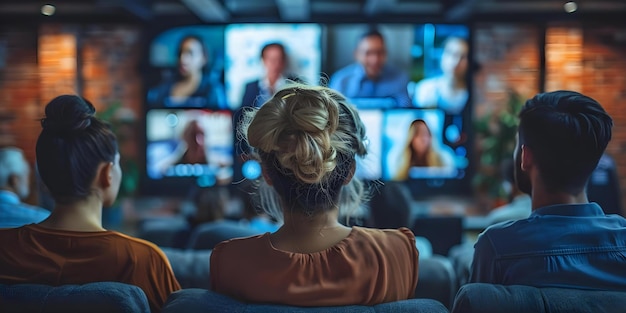 Foto los estadounidenses cautivados por la cobertura electoral en vivo durante los programas de noticias en horario estelar concepto cobertura nocturna de elecciones noticias en hora estelar política estadounidense actualizaciones en vivo clasificaciones de televisión