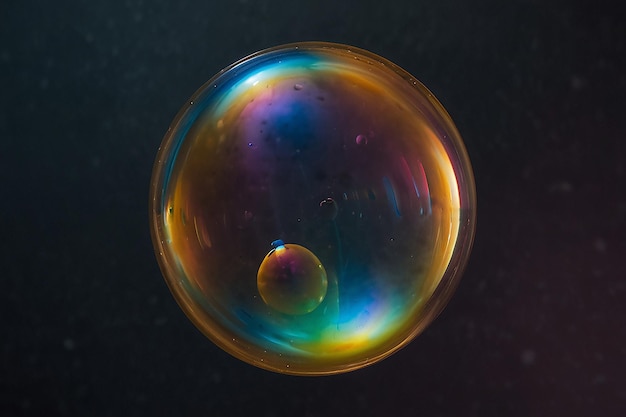 El estallido de la burbuja de jabón capturado con exquisitos detalles