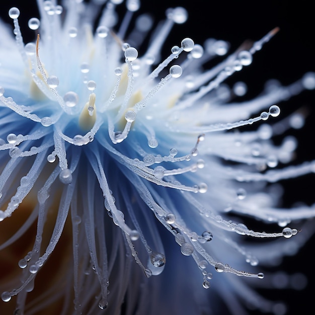 Foto estambres blancos azul hd fotografía macro