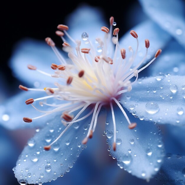 Foto estambres blancos azul hd fotografía macro