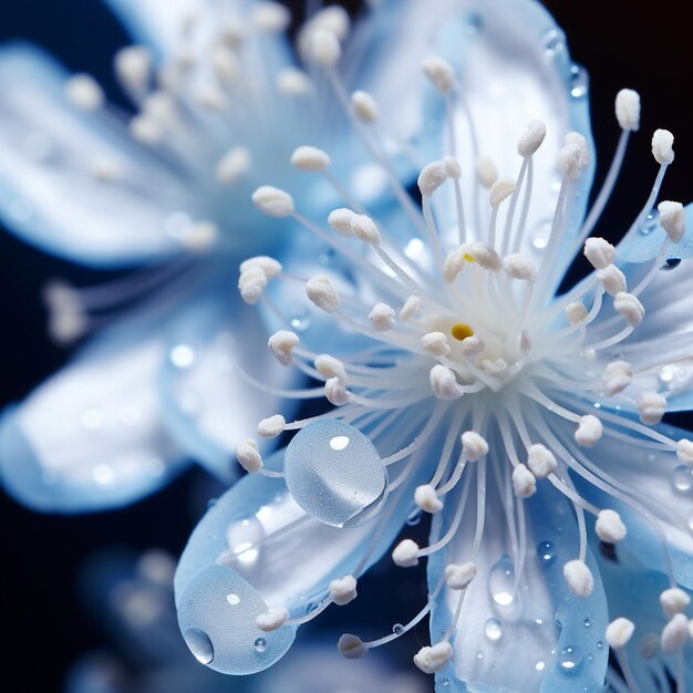 Foto estambres blancos azul hd fotografía macro