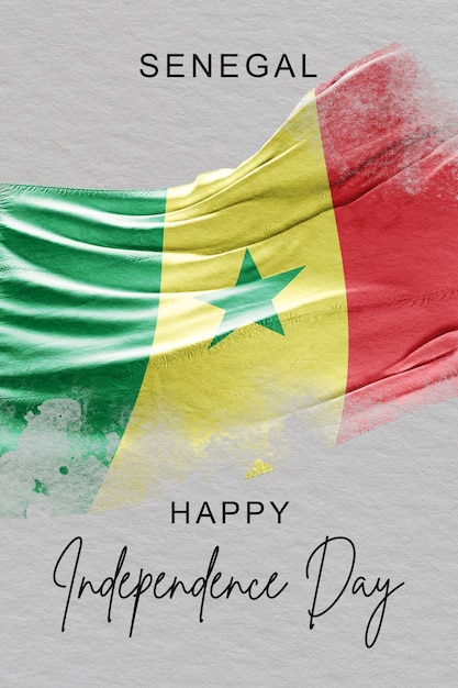 Foto estampa de cartel de bandera de la celebración del día de la independencia de senegal