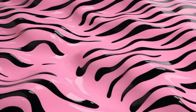 Foto una estampa de cebra de rayas rosas y negras está en un fondo rosa