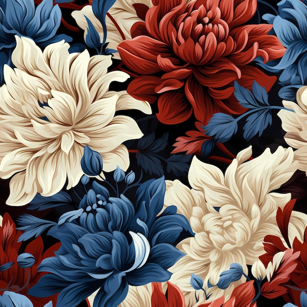Estampa de flor vintage para design de tecido
