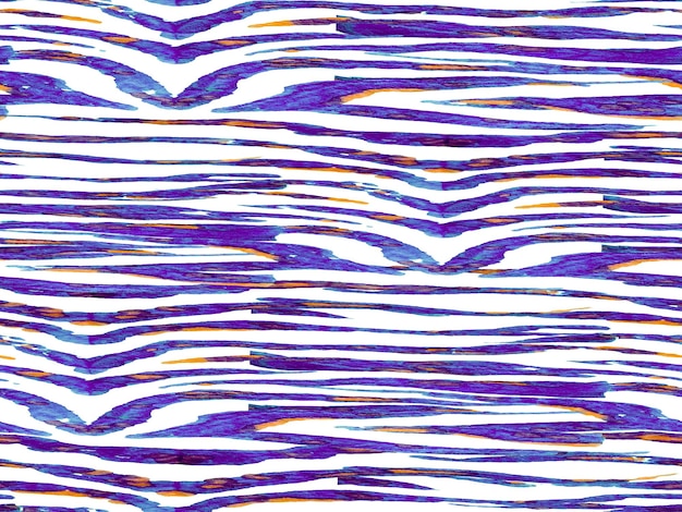 Estampa de pele de zebra. Fundo de camuflagem animal. Padrão Africano. Padrão sem emenda de listras. Projeto de camuflagem em aquarela. Azulejo Safari Abstrato. Textura Animal Geométrica. próton roxo