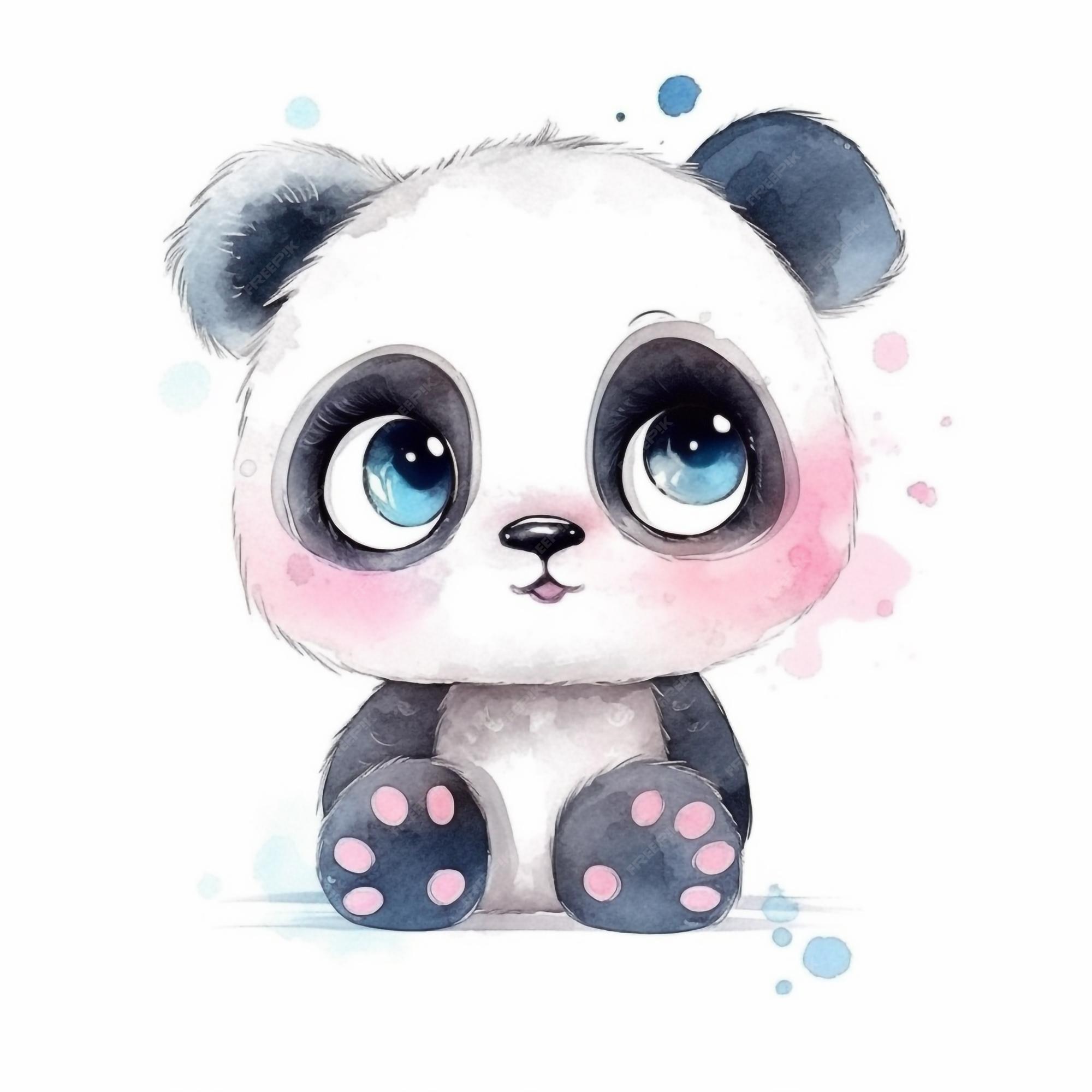 Kit Digital Pandas Aquarela, Cliparts, Desenho Panda