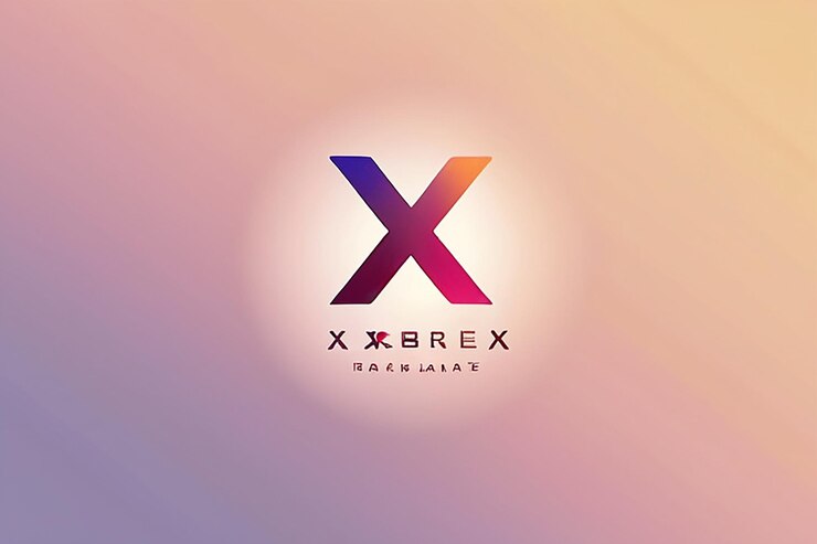 Foto estampa de diseño de estilo gradiente de letra natural x logotipo para la identidad corporativa de marca