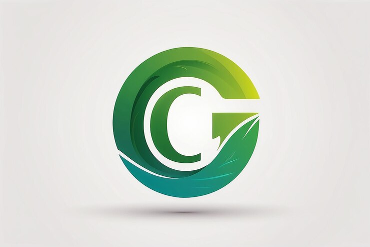Foto estampa de diseño de logotipo de la letra c con estilo de gradiente natural de marca elegante