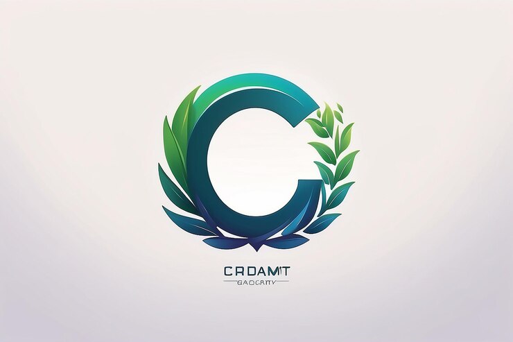Foto estampa de diseño de logotipo de la letra c con estilo de gradiente natural de marca elegante