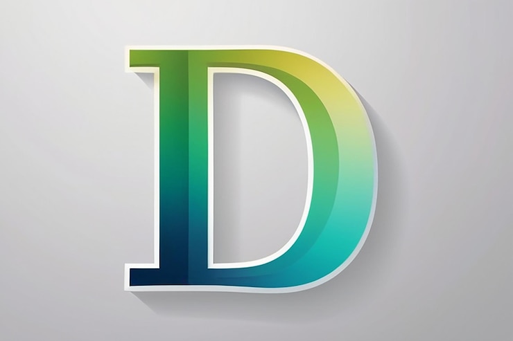 Foto estampa de diseño de logotipo de la letra d con estilo de gradiente natural de marca elegante