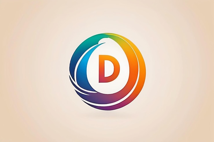 Foto estampa de diseño de logotipo de la letra d con estilo de gradiente natural de marca elegante