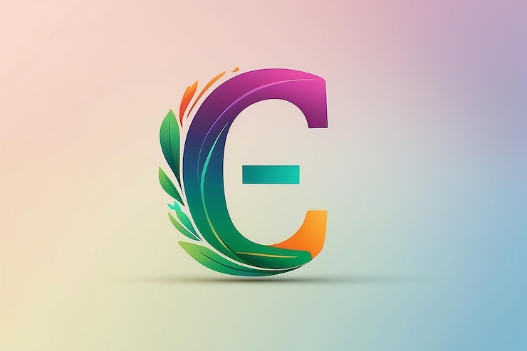 Foto estampa de diseño de logotipo de la letra e con estilo de gradiente natural de marca elegante