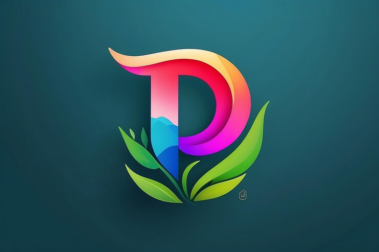 Foto estampa de diseño de logotipo de la letra y con estilo de gradiente natural de marca elegante