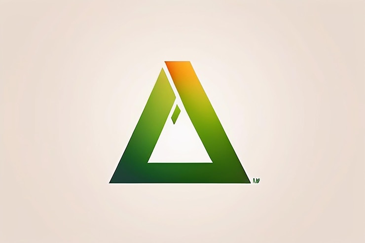 Foto estampa de diseño de logotipo de una letra de estilo natural con gradiente de marca elegante