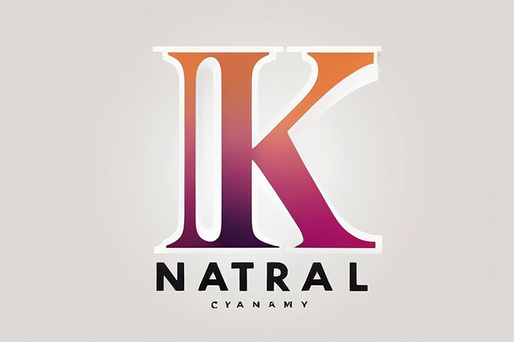 Foto estampa de diseño de logotipo de la letra k con estilo de gradiente natural de marca elegante