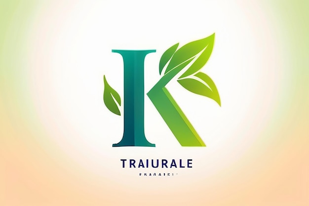 Estampa de diseño de logotipo de la letra K con estilo de gradiente natural de marca elegante