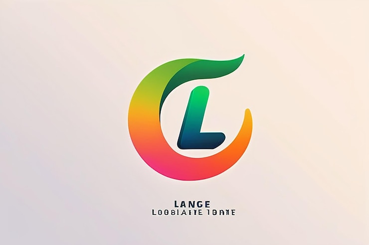 Foto estampa de diseño de logotipo de la letra l con estilo de gradiente natural de marca elegante