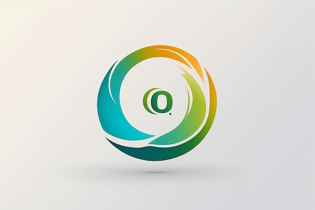 Estampa de diseño de logotipo de la letra O con estilo de gradiente natural de marca elegante